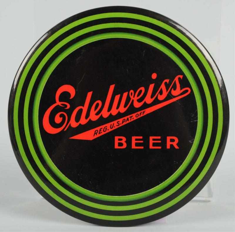 Appraisal: Edelweiss Beer Small Celluloid Button Sign Manufactured by Parisian Novelty