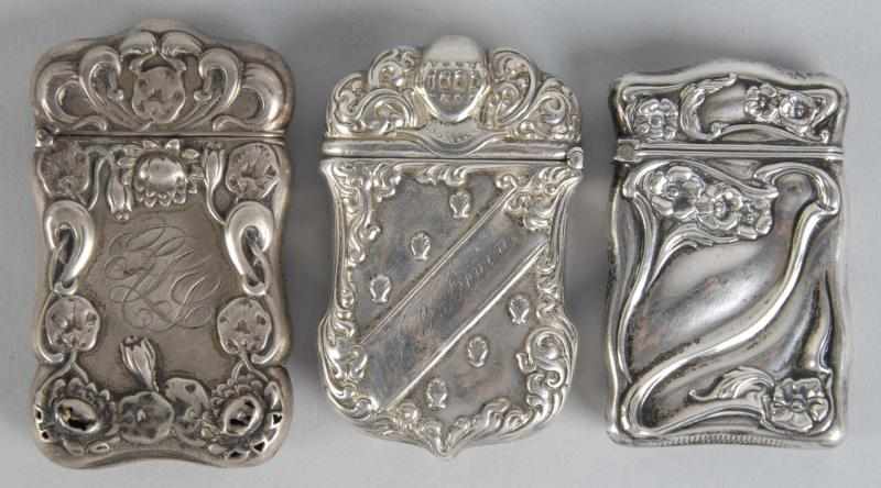 Appraisal: Lot of Sterling Silver Match Safes Description All are marked