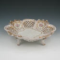 Appraisal: Von Schierholz Dresden footed dish with diamond pierce work hand