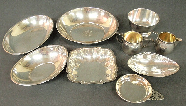 Appraisal: - Group of sterling silver tableware to include a bowl