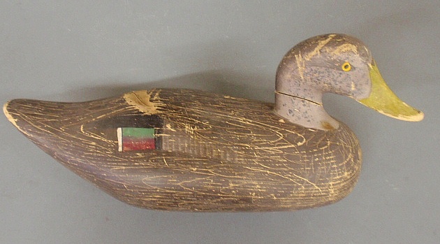 Appraisal: - Carved hen mallard duck decoy with original paint decoration