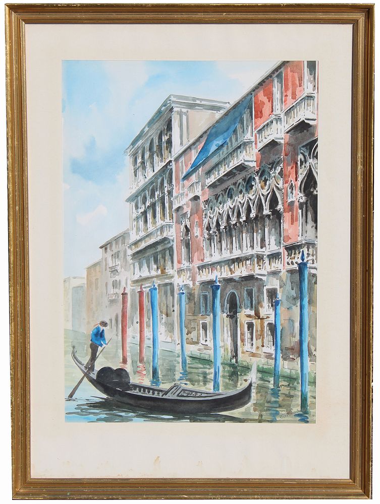 Appraisal: Signed Venice Italy Impressionist Watercolor Signed Venice Italy Impressionist Watercolor