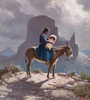 Appraisal: OLAF WIEGHORST - Navajo Madonna The Navajo oil on canvas