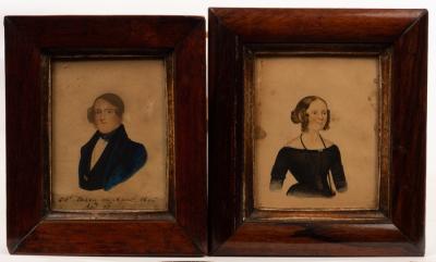 Appraisal: th Century English School Portrait Miniatures of George Walters and