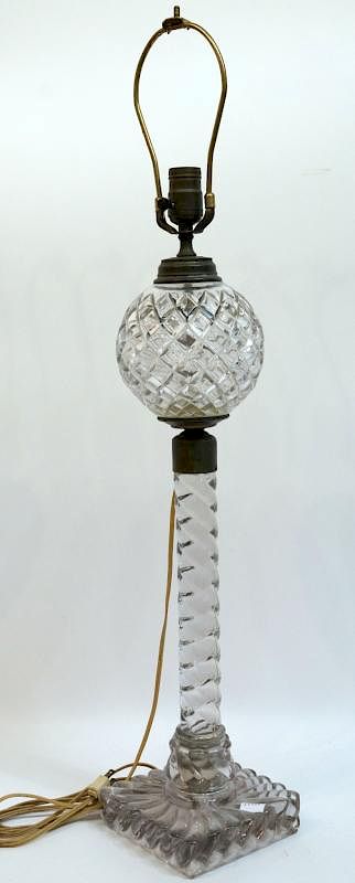 Appraisal: Antique Glass Lamp Antique Glass Lamp Description A late th