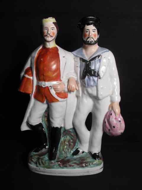 Appraisal: Large th century English Staffordshire figurine depicting a sailor and