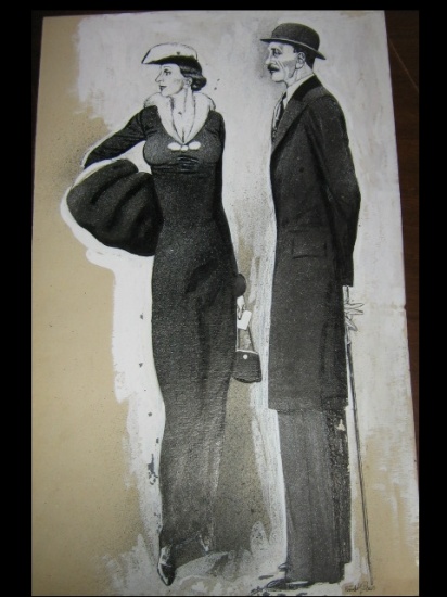 Appraisal: RUDOLF BAUER Two drawings Couple pen and ink and gouache