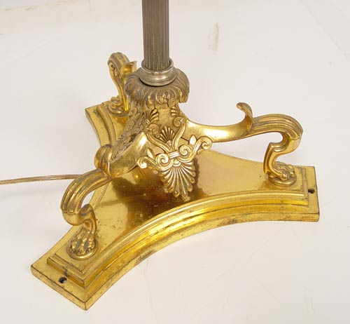 Appraisal: GILT BRONZE BASE FLOOR LAMP The base is signed Tiffany