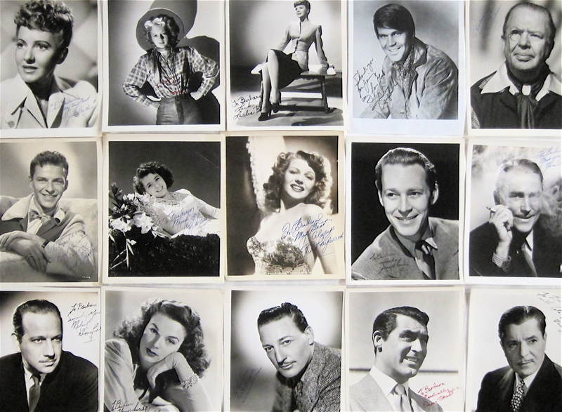 Appraisal: COLLECTION OF AUTOGRAPHED X PHOTOGRAPHS movie stars including Frank Sinatra