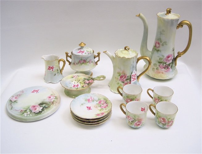 Appraisal: FOURTEEN PIECE PORCELAIN COFFEE TEA SERVICE an assembled set all