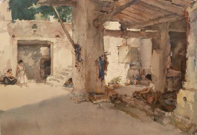 Appraisal: After William Russell Flint - Conversation St Martin D' Ardeche