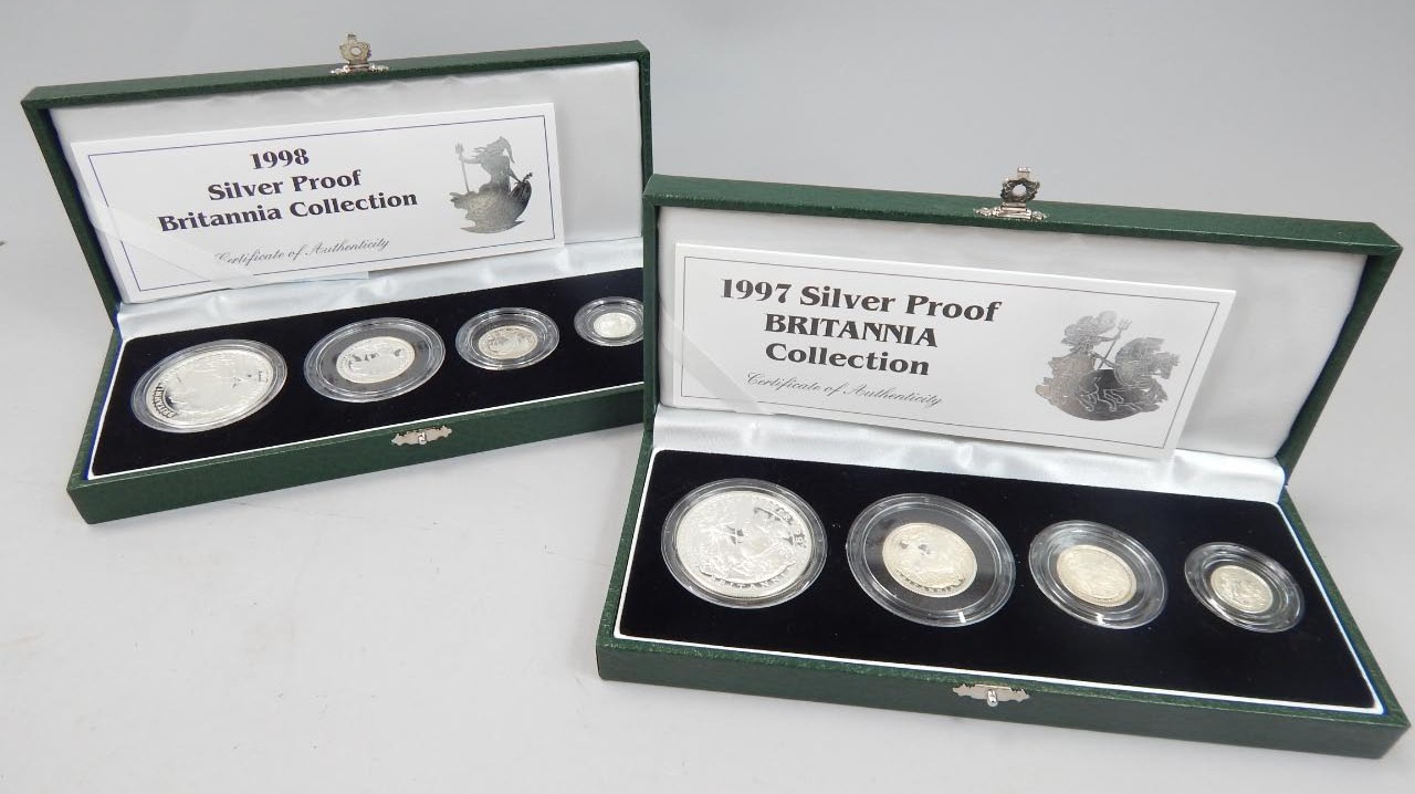 Appraisal: A Royal Mint silver proof Britannia Collection coin set comprising