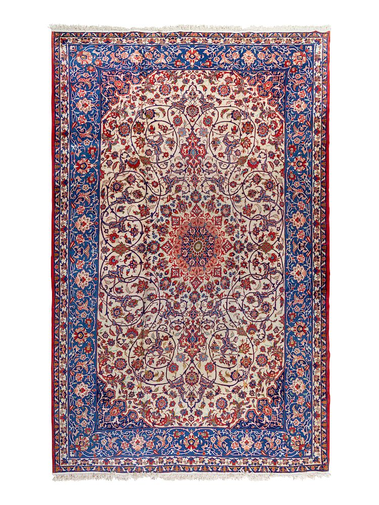 Appraisal: An Isfahan Wool Rug feet inches x feet inches An