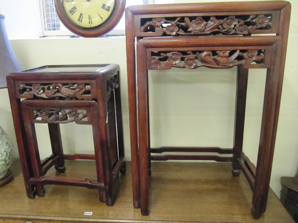 Appraisal: Two Chinese hardwood nests of two tables