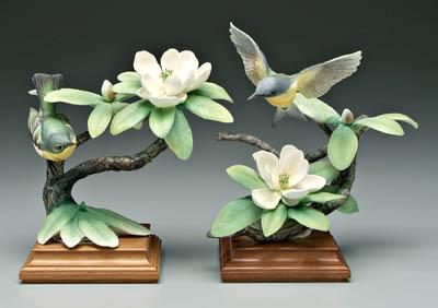 Appraisal: Two Doughty bird figurines parula warblers and sweetbays with original