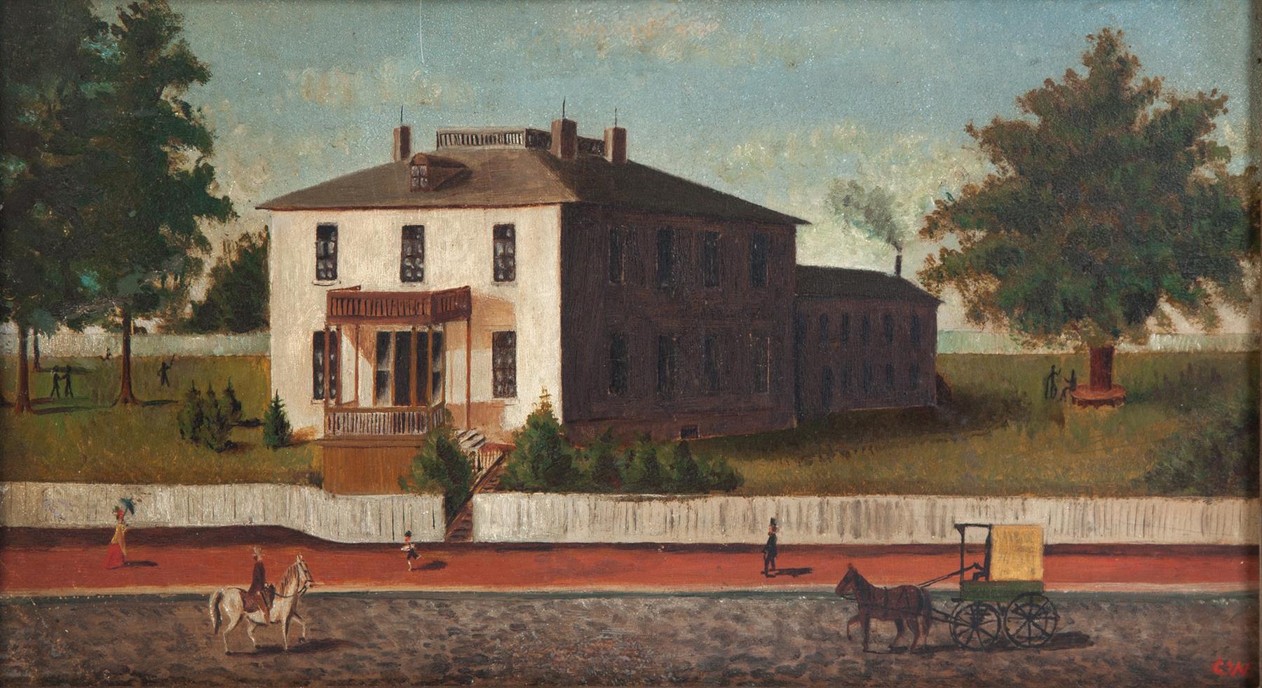 Appraisal: PAINTING OF A FEDERAL HOUSE AMERICAN SCHOOL ND HALF- TH