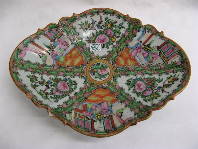 Appraisal: CHINESE ROSE CANTON PORCELAIN SERVING BOWL the shallow dish colorful