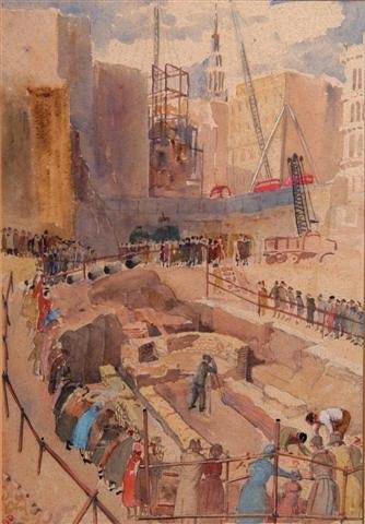 Appraisal: RHODA NELSON DAWSON - - 'Roman Temple Of Mithras Walbrook