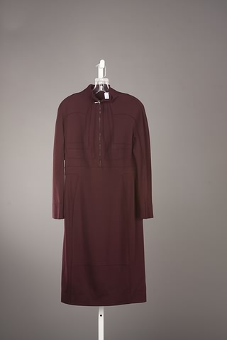 Appraisal: CHADO Burgundy long wool dress with zipper in front Size