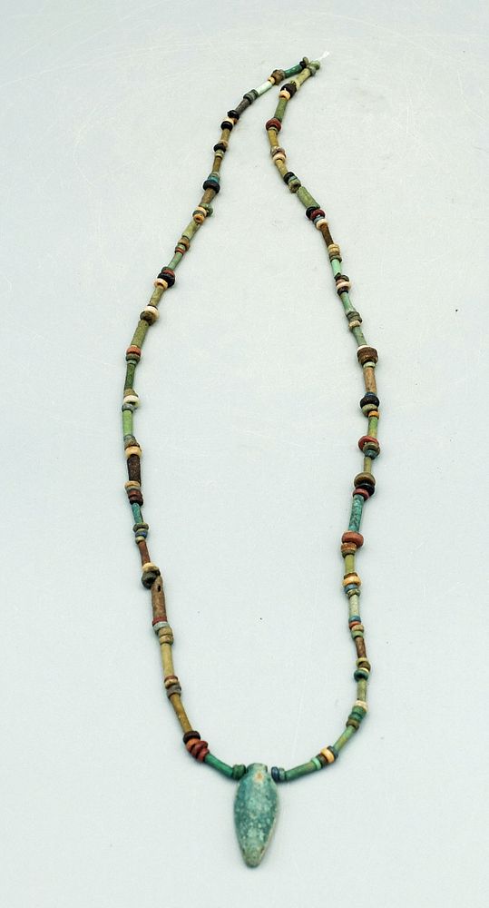 Appraisal: Egyptian Faience Bead Necklace ca - BC A lovely Egyptian