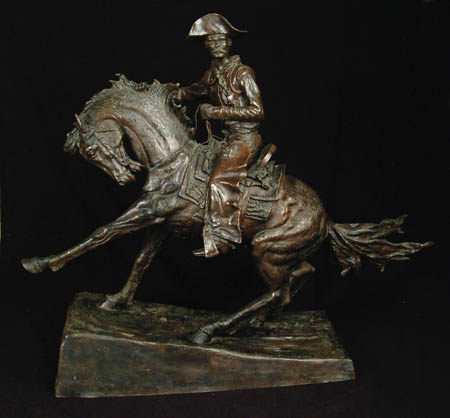 Appraisal: LARGE SIZE FREDERIC REMINGTON BRONZE TITLED COWBOY Wonderful dark toned