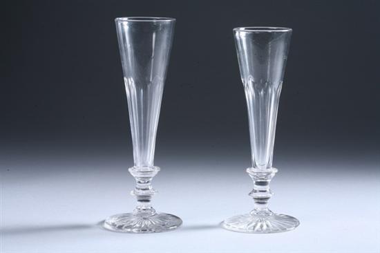 Appraisal: TWO HAND-BLOWN CRYSTAL GLASSES FROM MT VERNON th century Circular