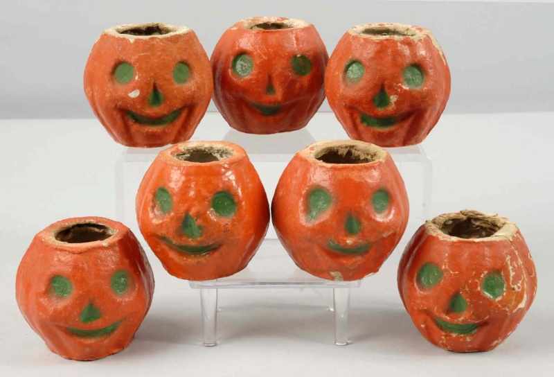 Appraisal: Lot of Small Pulp Pumpkin Candle Holders Condition Very Good