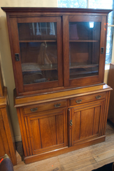 Appraisal: EDWARDIAN CEDAR GLAZED BOOKCASE