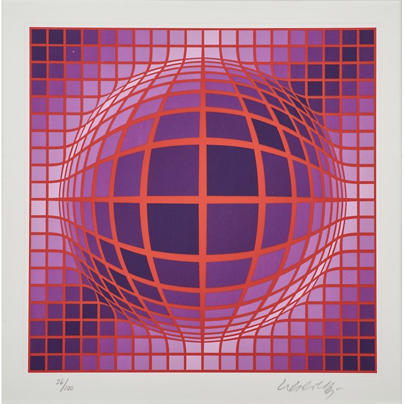 Appraisal: VICTOR VASARELY Hungarian - Condition Report Signed and numbered recto