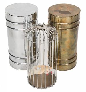 Appraisal: Bird Cage Canister Hong Kong Chu s Magic s A