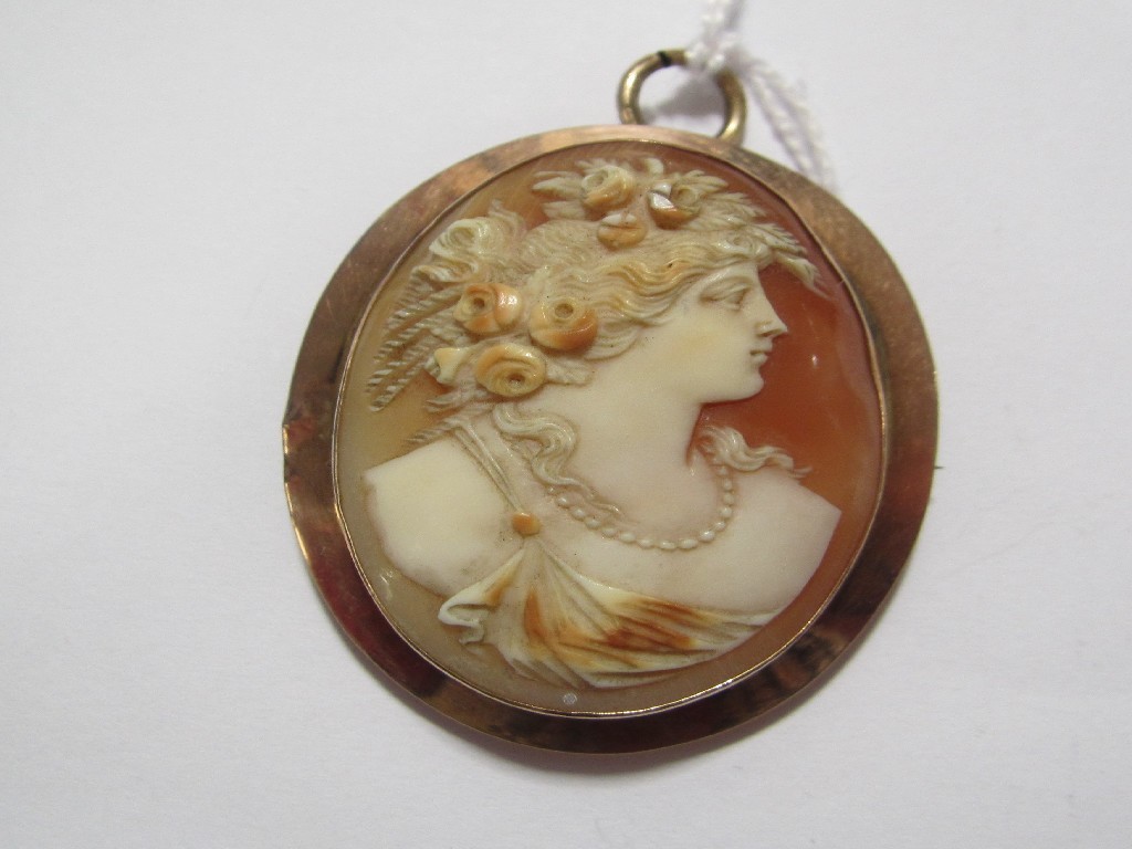 Appraisal: Victorian ct rose gold cameo brooch pendant