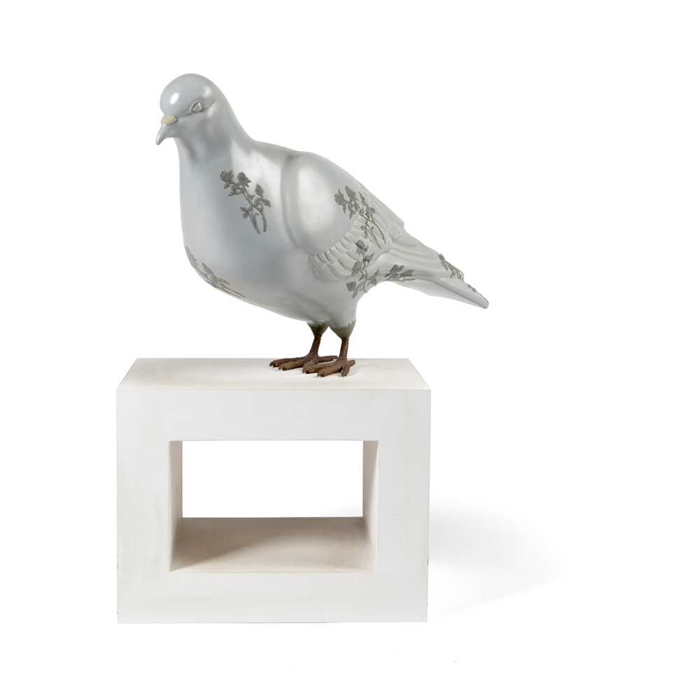 Appraisal: JACQUI CHANARIN BRITISH - PIGEON ceramic felt and copper wire