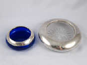 Appraisal: Two shallow silver mounted posy bowls one clear with star