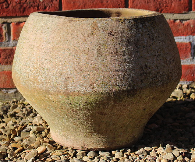 Appraisal: AN OLD TERRACOTTA OVOID PLANTER cm diameter x cm high