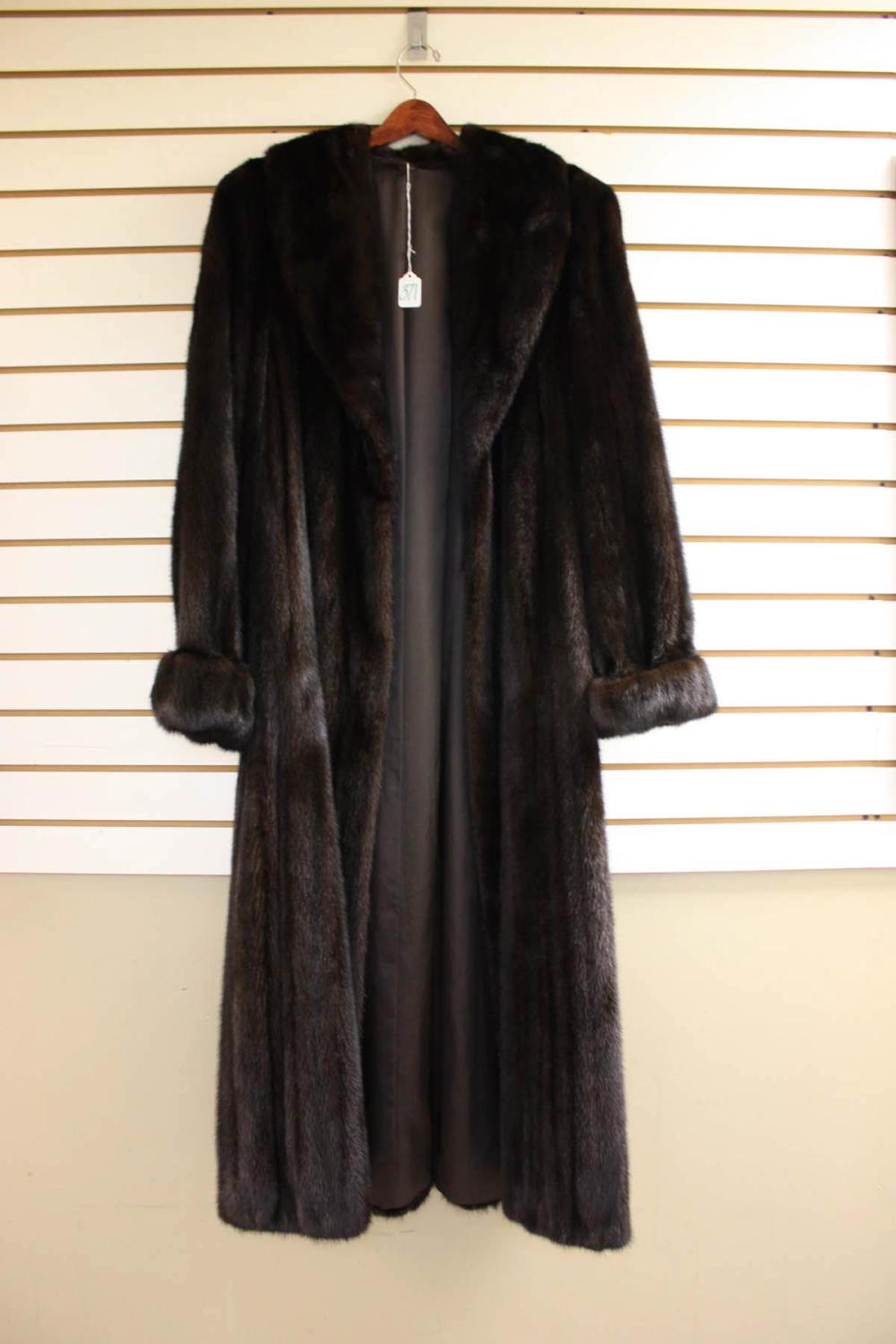 Appraisal: LADY'S FULL LENGTH MINK FUR COAT with three hook and