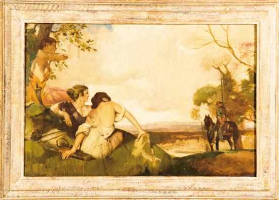 Appraisal: William Russell Flint Scottish - MYTHOLOGICAL SCENE oil on canvas