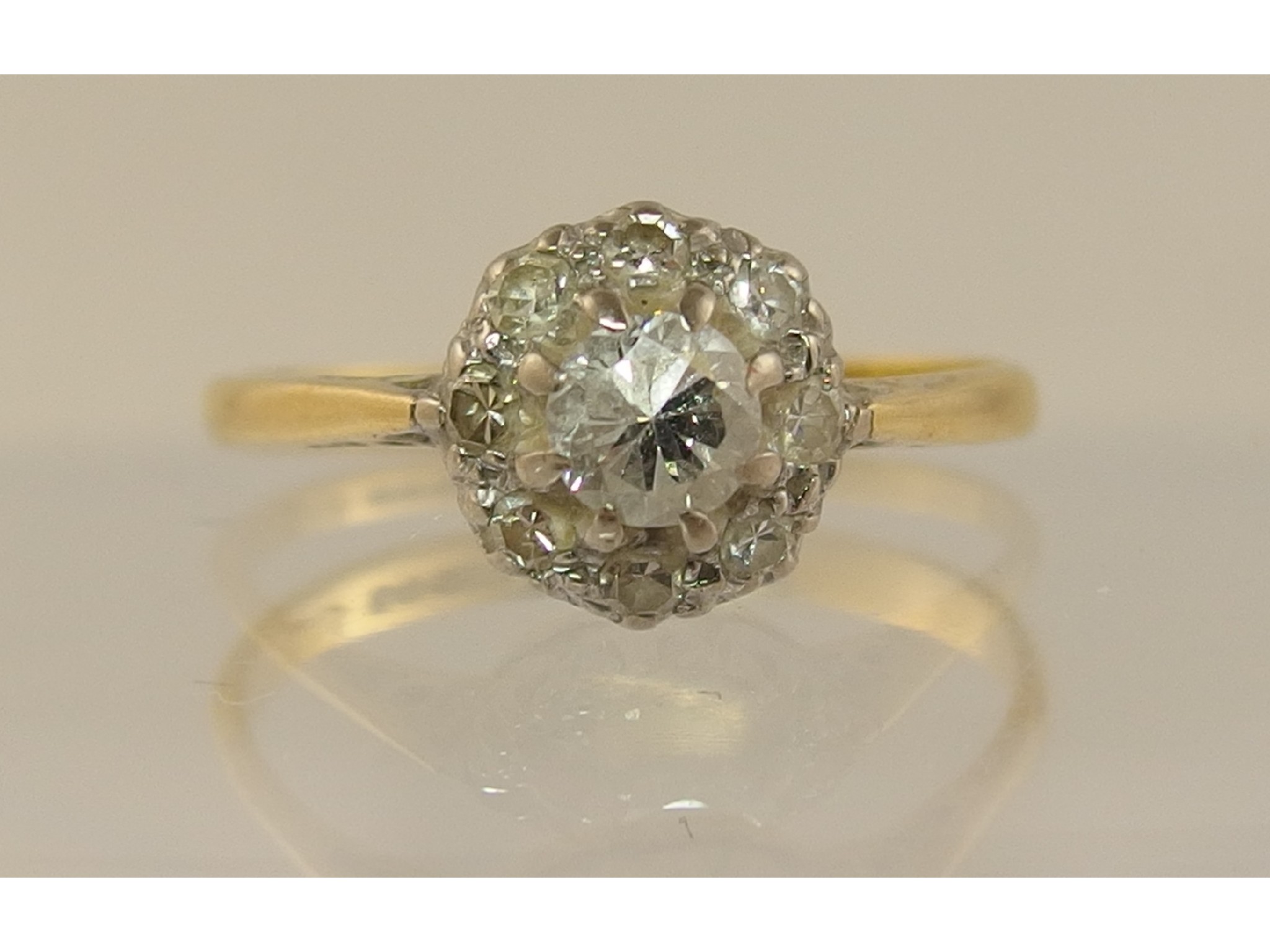 Appraisal: An ct gold diamond cluster ring of approx cts in