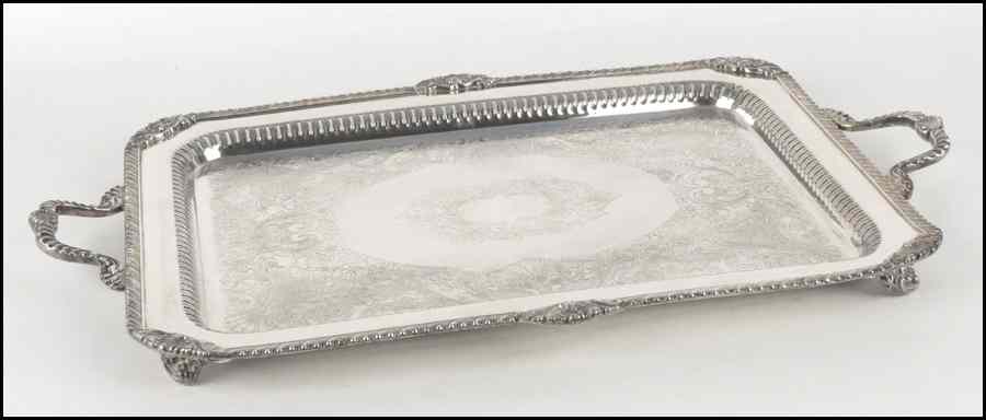 Appraisal: AMERICAN TWO-HANDLED SILVERPLATE TRAY '' x '' Condition No Specific