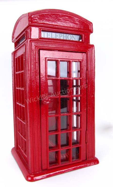 Appraisal: English Telephone Booth Phone Wall Mount cast metal wall mount