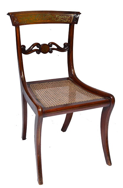 Appraisal: A SET OF SIX REGENCY MAHOGANY STANDARD CHAIRS with rosewood