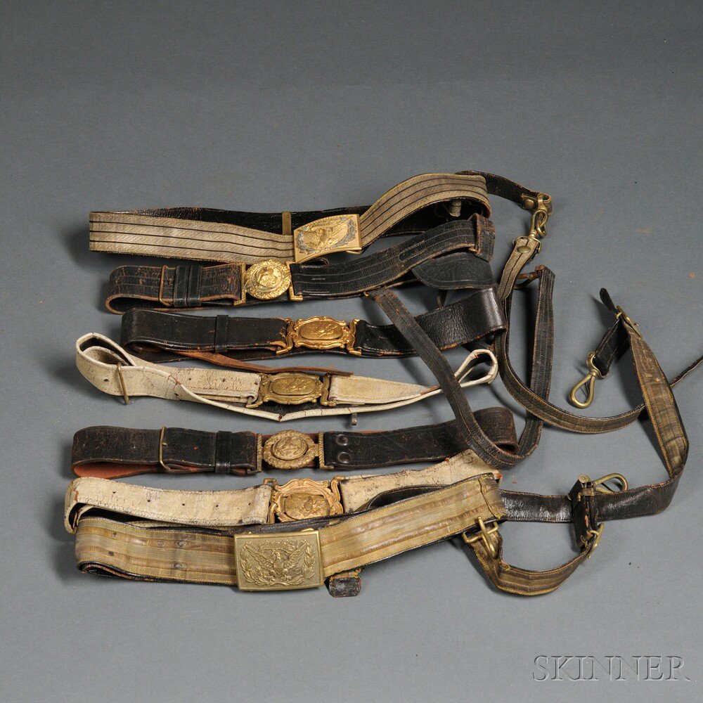 Appraisal: Seven Civil War-era Belts c mid to late th century