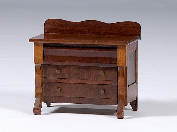 Appraisal: MINIATURE EMPIRE CHEST OF DRAWERS American early th century of