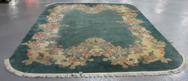 Appraisal: Vintage Chinese Roomsize Carpet Unusual shape From a Mamaroneck NY