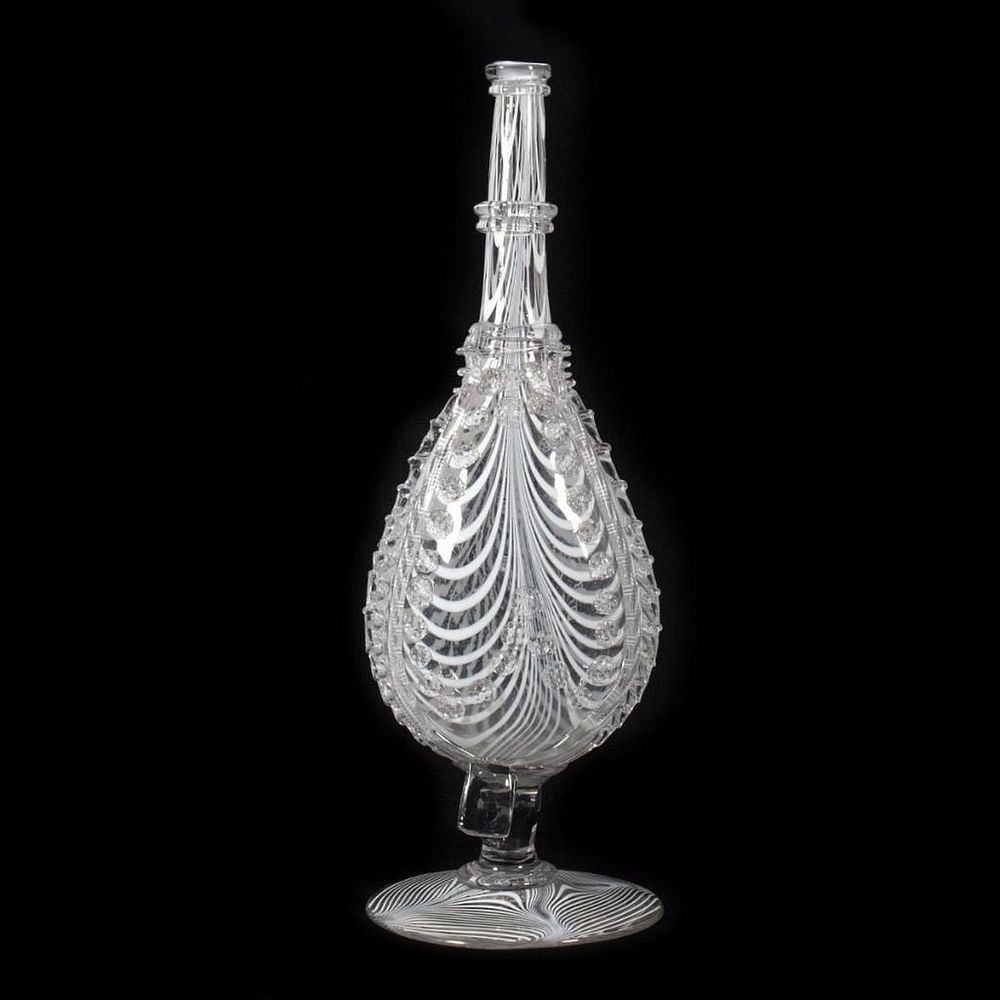 Appraisal: Victorian Nailsea Glass Decanter The graceful form of swirled glass