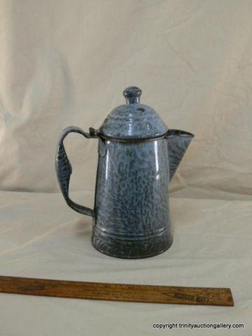 Appraisal: Antique Grey Graniteware Coffee Pot - in good used condition