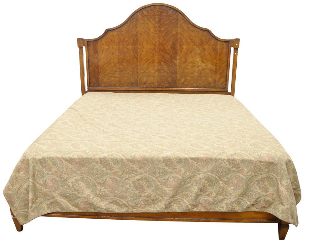 Appraisal: Burlwood King Size Bed headboard footboard and rails with center