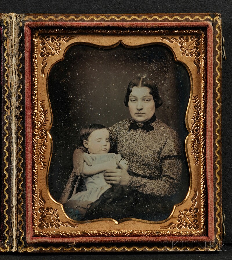 Appraisal: Sixth Plate Daguerreotype Portrait of a Mother and Her Deceased