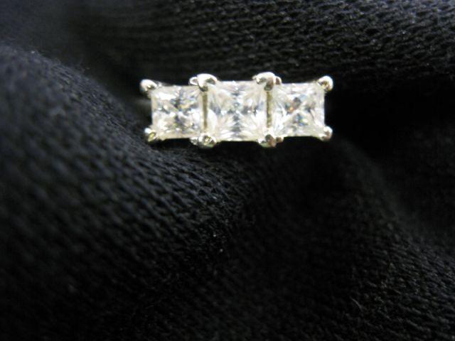 Appraisal: Diamond Ring trio of princess cuts totaling carats in k