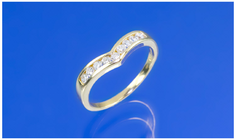 Appraisal: ct Gold Diamond Eternity Ring Half Eternity Wishbone Design Diamond