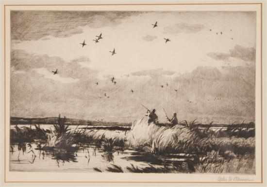 Appraisal: Ogden Minton Pleissner American - ''Passing Pintails'' etching signed ''Ogden